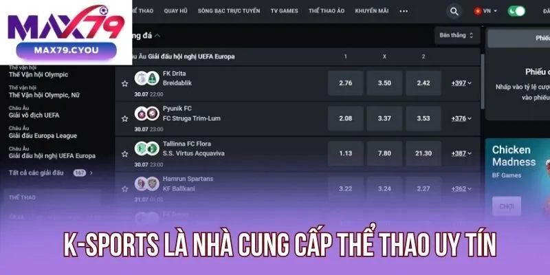 K-Sports là nhà cung cấp thể thao uy tín