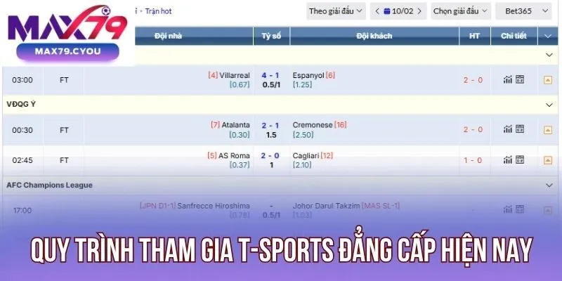 Quy trình tham gia T-Sports đẳng cấp hiện nay