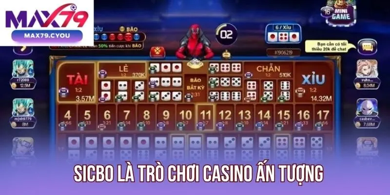 Sicbo là trò chơi casino ấn tượng