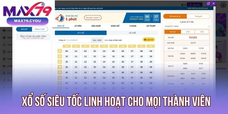 Xổ số siêu tốc linh hoạt cho mọi thành viên